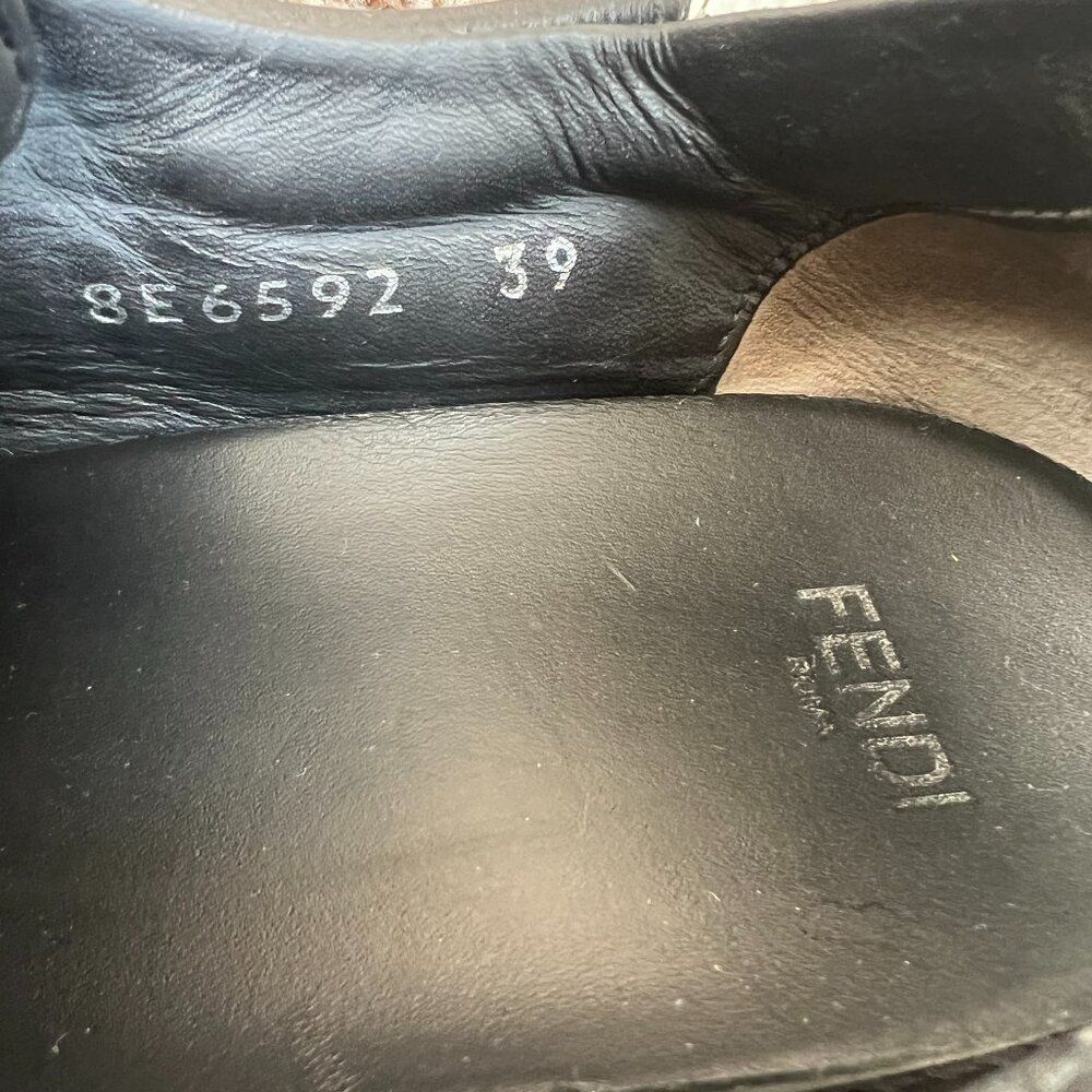 Fendi Black Leather Rockoko Slip-On Sneakers Size 8.5 - Picture 5 of 14